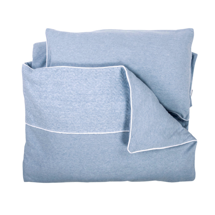 ﻿Poetree - Chevron Denim Blue - Baby Dekbedovertrek & kussensloop (100x135)