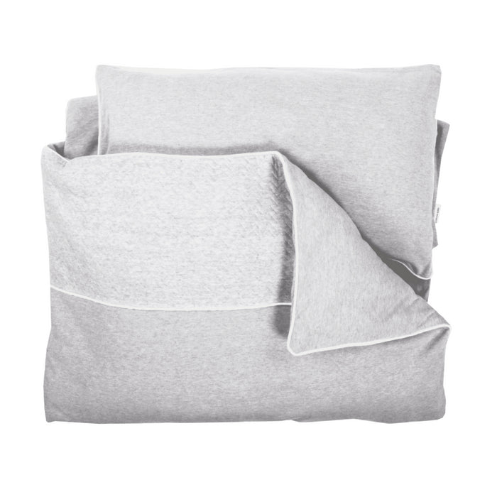 ﻿Poetree - Chevron Light Grey Melange - Baby Dekbedovertrek & kussensloop (100x135)