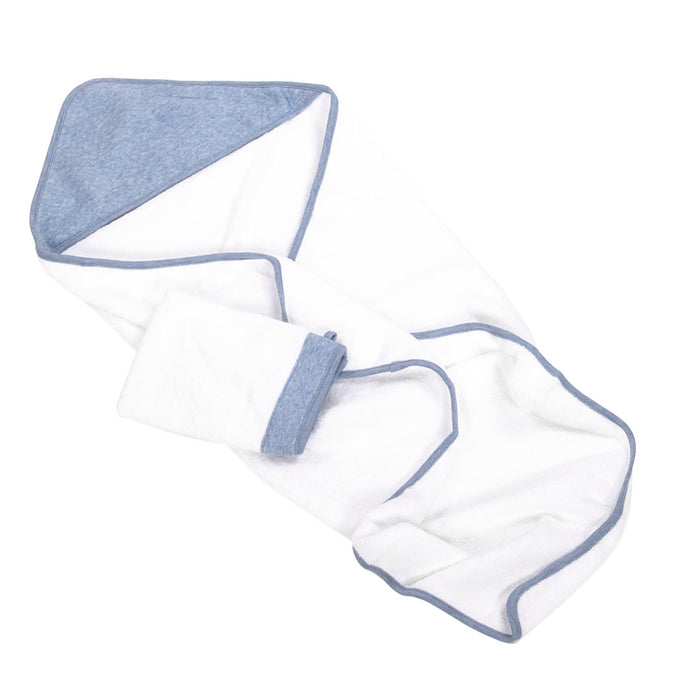 Poetree - Chevron Denim Blue - Badcape & washandje