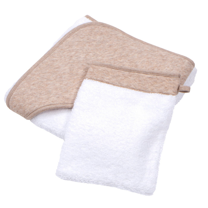 Poetree - Chevron Light Camel - Badcape & washandje