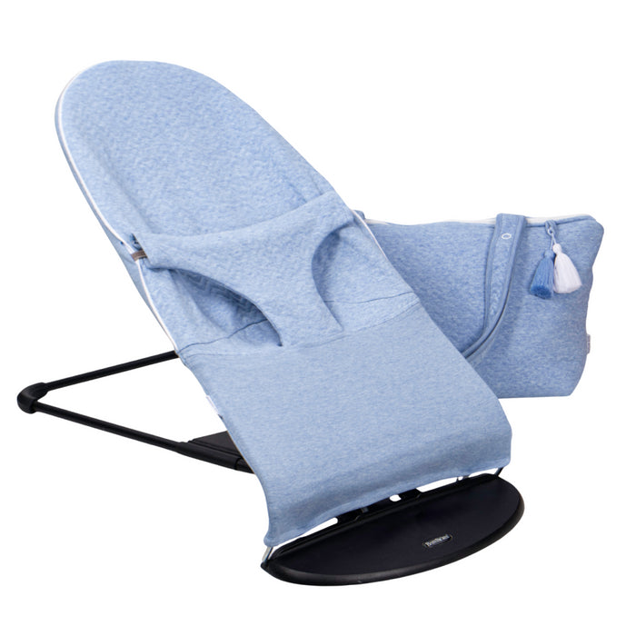 Poetree - Chevron Denim Blue - Beschermhoes voor BabyBjörn wipstoel