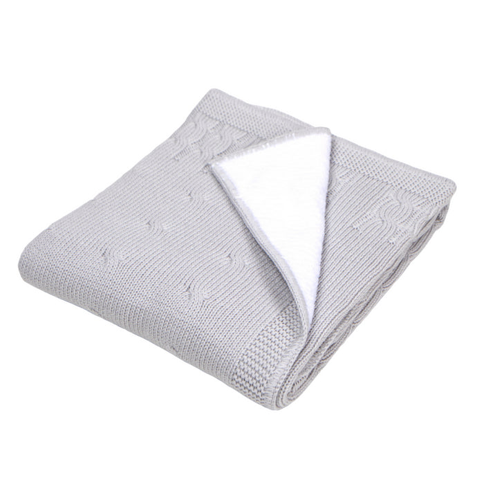 Poetree - Gevoerde deken Chamonix Grey  (100x135cm)