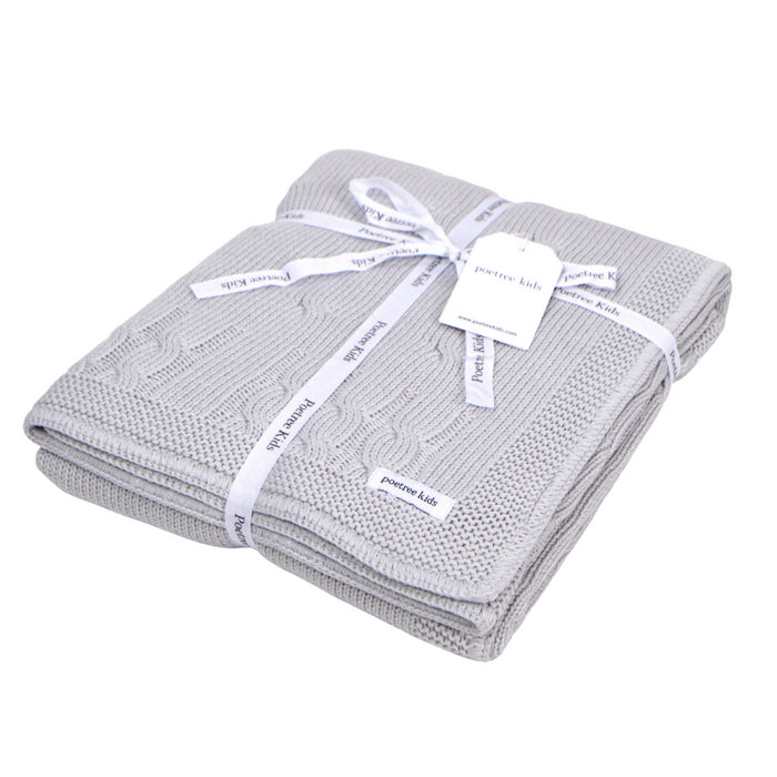 Poetree - Gevoerde deken Chamonix Grey  (100x135cm)