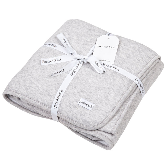 Poetree - Chevron Light Grey Melange - Ledikant deken 100x135cm