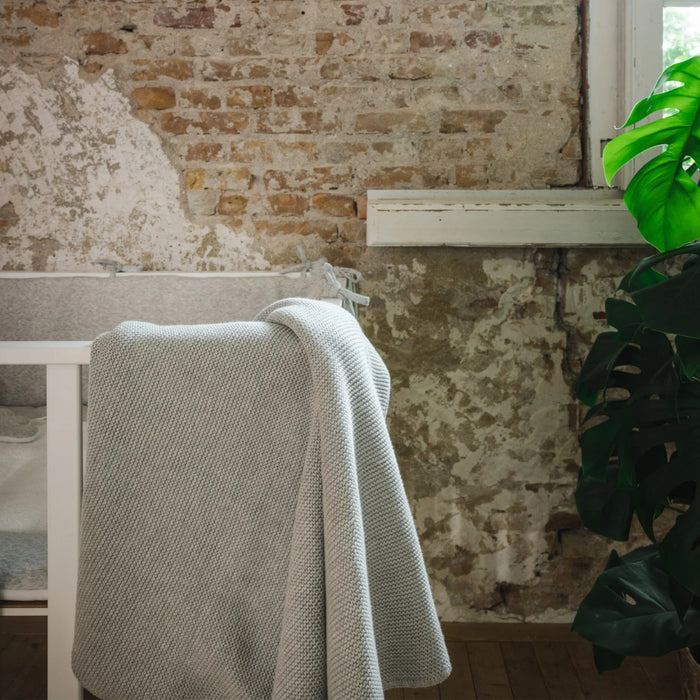 Poetree - Gebreide ledikant - Light Grey Melange (100x135cm)