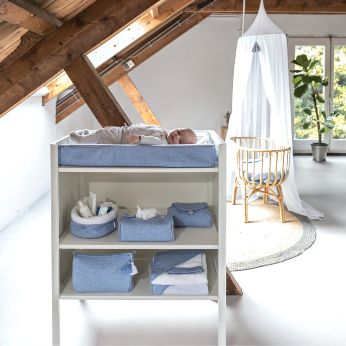 Poetree - Chevron Denim Blue - Omslagdoek (80x80cm)