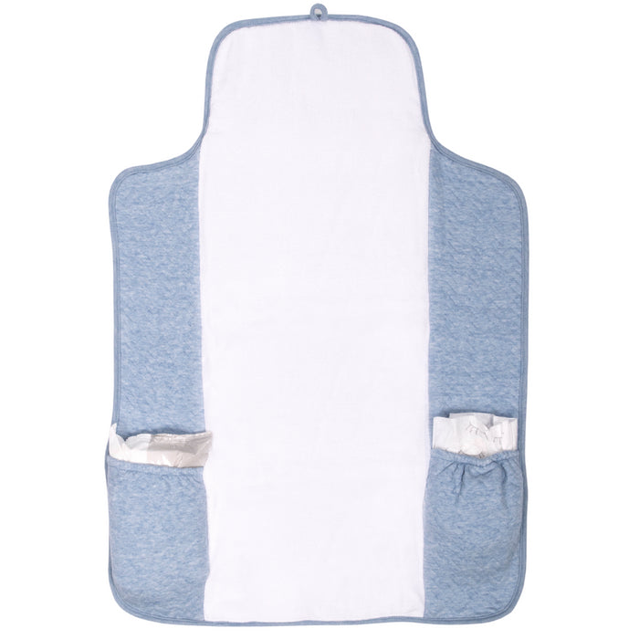 Poetree - Chevron Denim Blue - Verschoonmatje voor onderweg