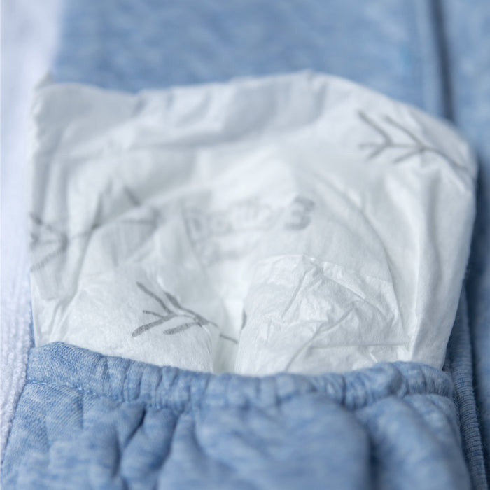 Poetree - Chevron Denim Blue - Verschoonmatje voor onderweg