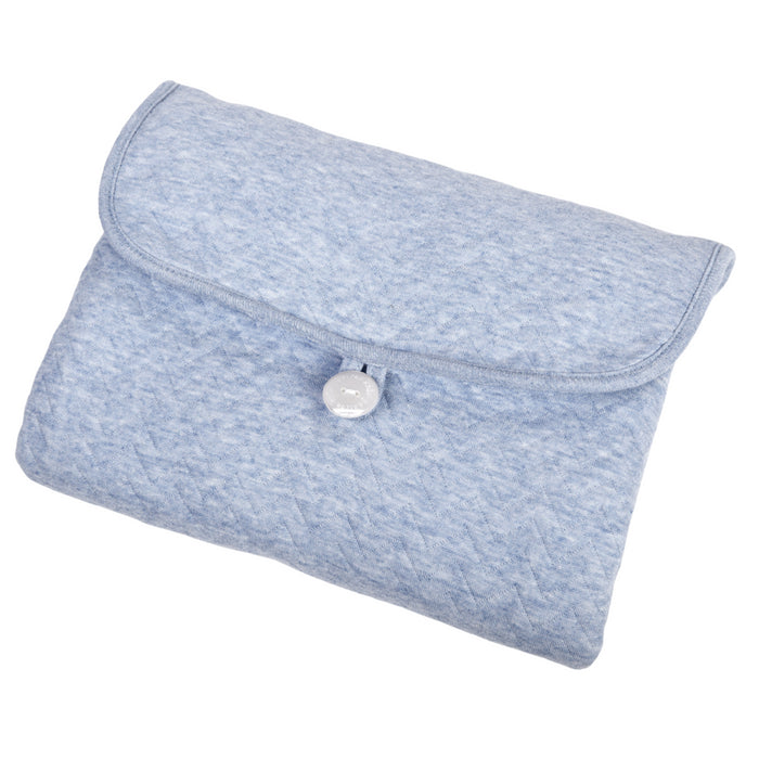 Poetree - Chevron Denim Blue - Verschoonmatje voor onderweg