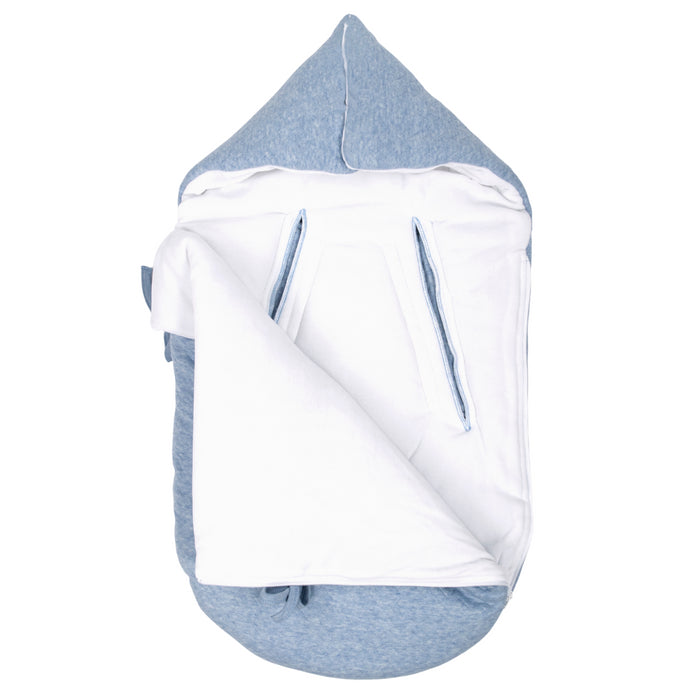 Poetree - Chevron Denim Blue - Voetenzak/Engelennestje 5-punts gordel