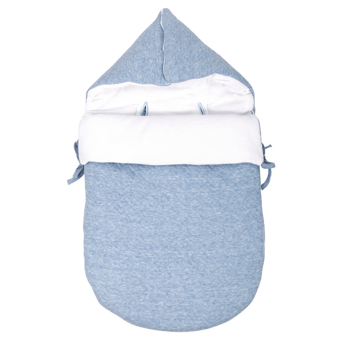 Poetree - Chevron Denim Blue - Voetenzak/Engelennestje 5-punts gordel