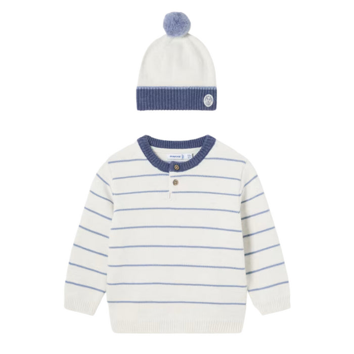 Mayoral - Stripped jersey hat set - H. Cream