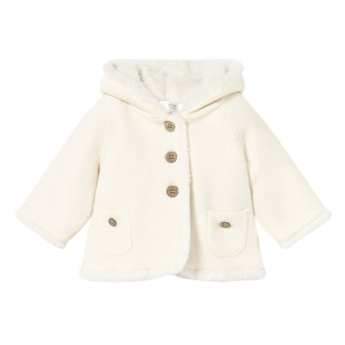 Mayoral - Pompon knit cardigan Cream