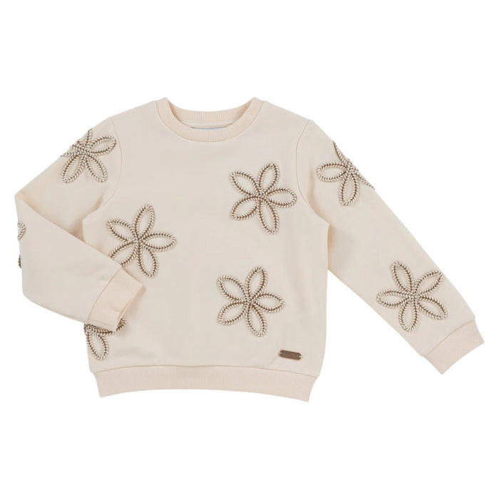 Natini - Sweater flower ribbon - Cream