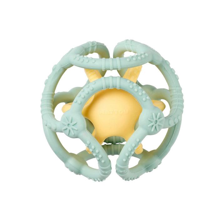 Nattou - SILICON -  set van 2 ballen pastelgroen + Geel