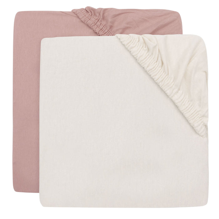 Jollein - Hoeslaken Jersey 2-pack 60x120cm - Wild Rose/Ivory