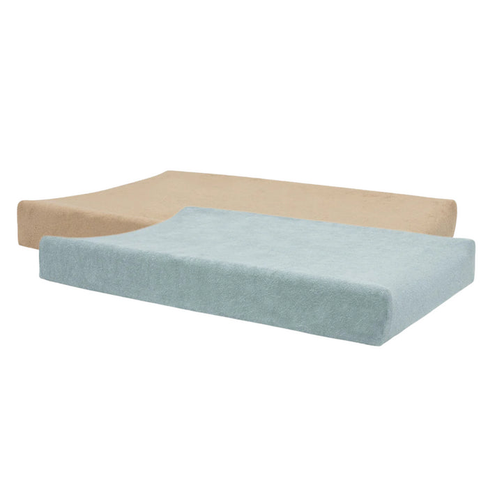 Jollein - Aankleedkussenhoes Badstof 50x70cm Sea Green/Biscuit (2p)