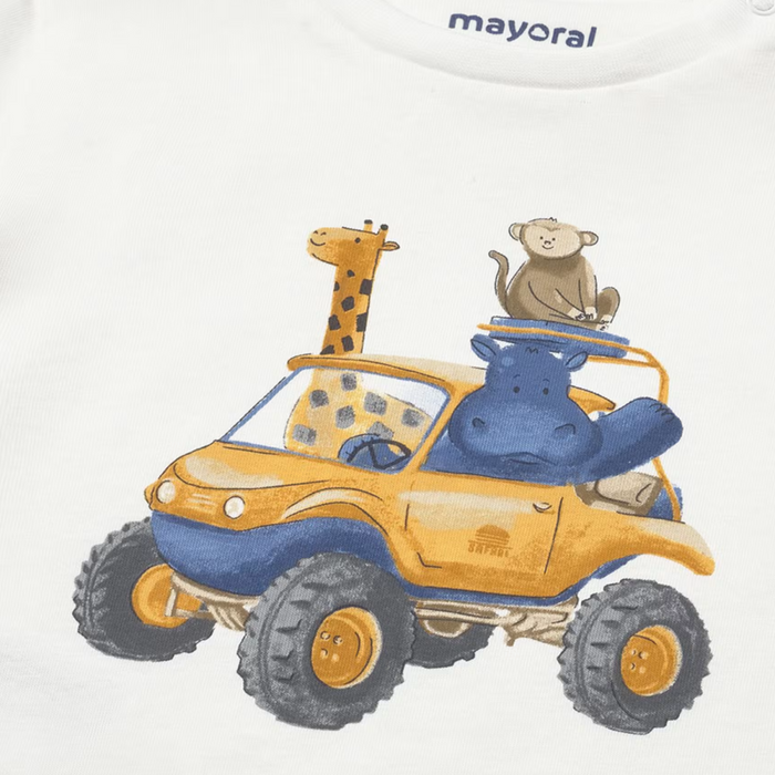 Mayoral - T-shirt Car Cream
