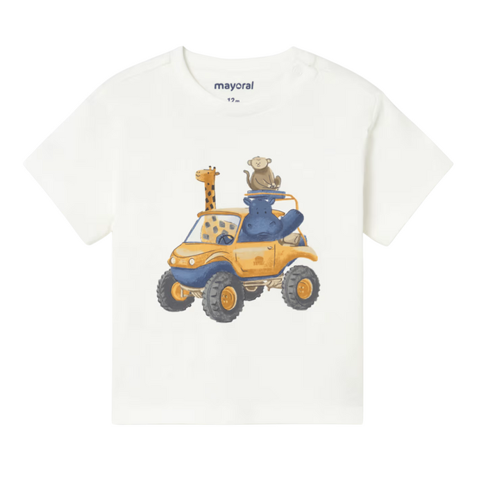 Mayoral - T-shirt Car Cream