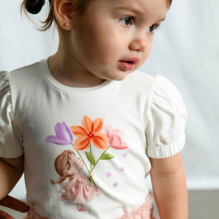 Mayoral - T-shirt Off White Blossom