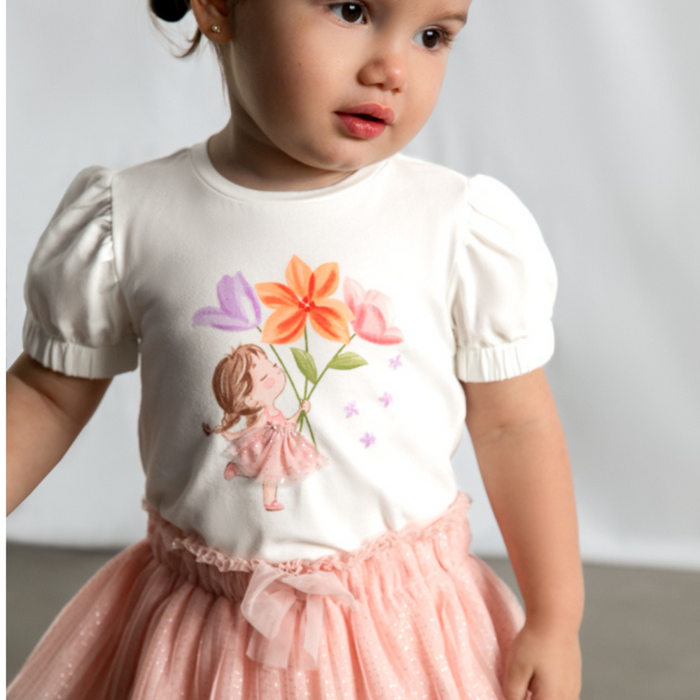Mayoral - T-shirt Off White Blossom