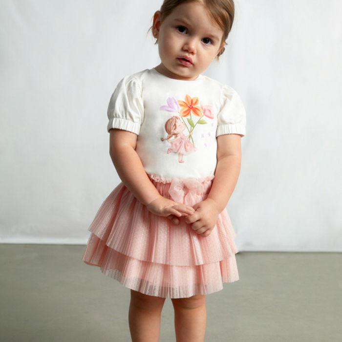 Mayoral - T-shirt Off White Blossom