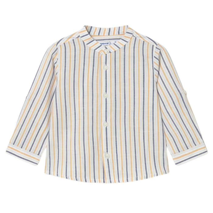 Mayoral - Long-sleeved linen shirt with mandarin collar