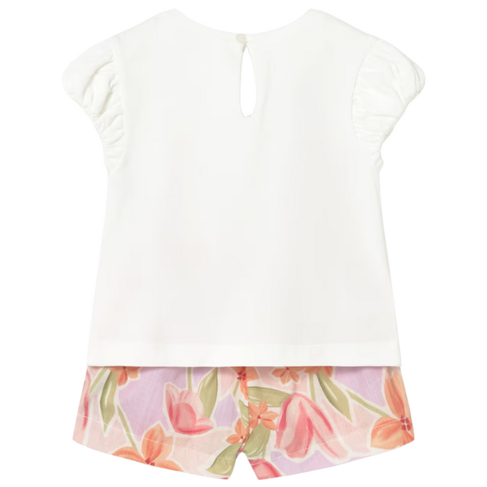 Mayoral - Babyset Bermuda bloemen en t-shirt - Bloesem
