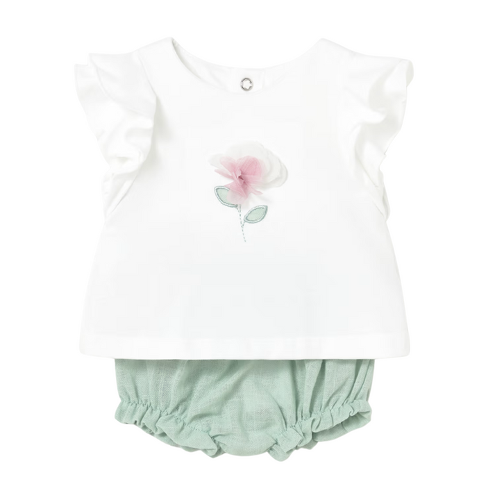 Mayoral - Flower short set - Aqua
