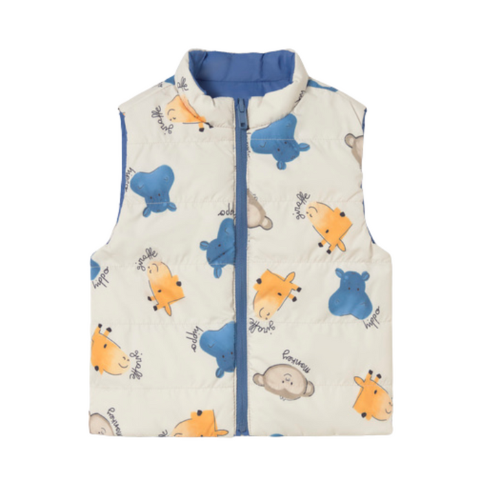 Mayoral - Omkeerbare bodywarmer - Blauw-Safari