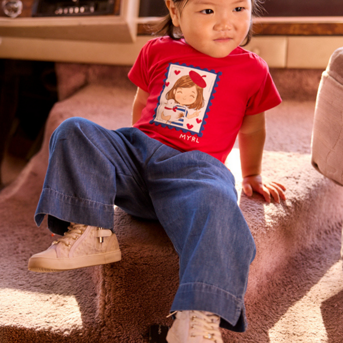 Mayoral - Long flowy trousers baby - Dark denim