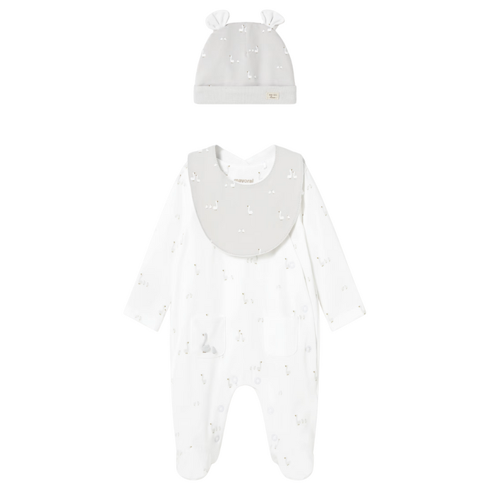 Mayoral - Long pyjama gift set met gansjes grijs