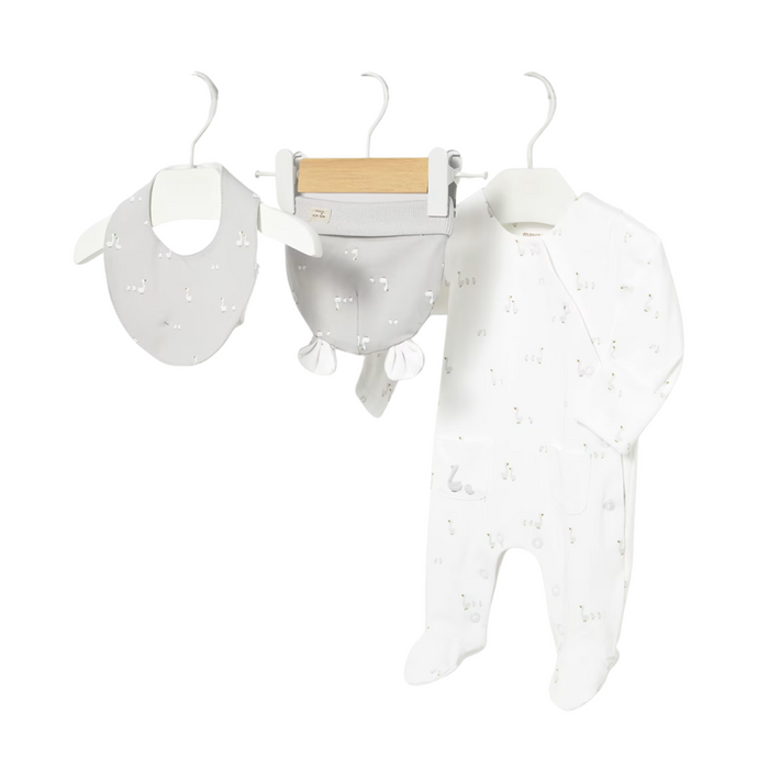 Mayoral - Long pyjama gift set met gansjes grijs