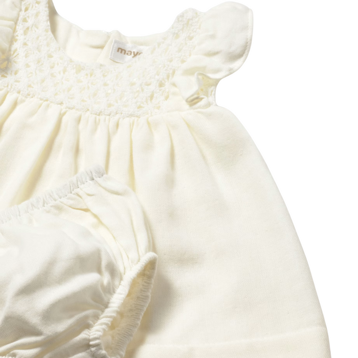 Mayoral - Ivory jurk met pamperbroekje