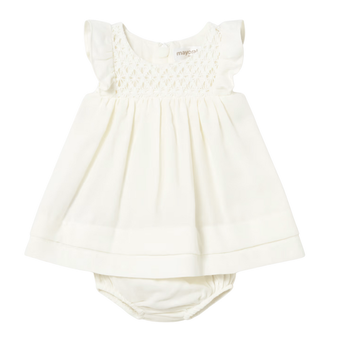 Mayoral - Ivory jurk met pamperbroekje
