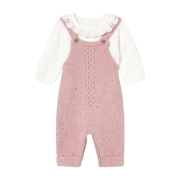 Mayoral - Knit dungarees set Orchid