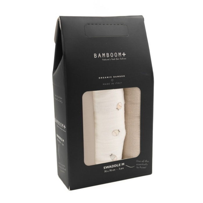 Bamboom - Swaddle Muslin 70X70 - Set van 3 FISHES