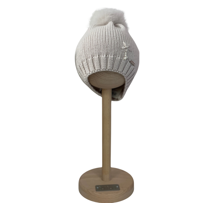 Il Trenino - Wollen muts met pompon - Beige