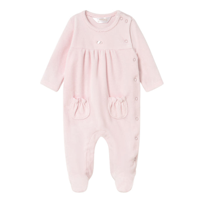 Mayoral - 2 Pcs velour onesie Baby Rose
