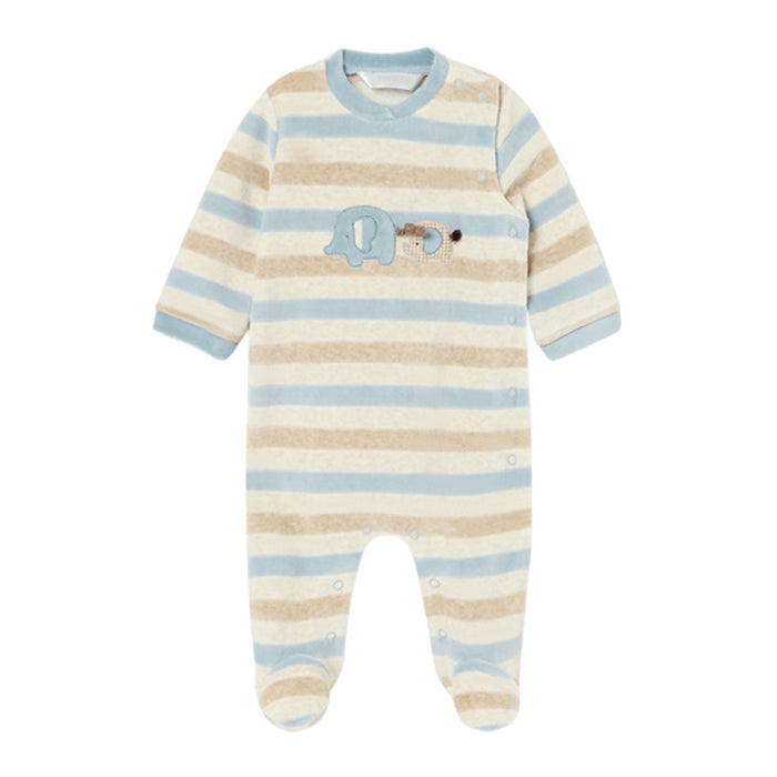 Mayoral - 2 Pcs velour onesie - Polar blue