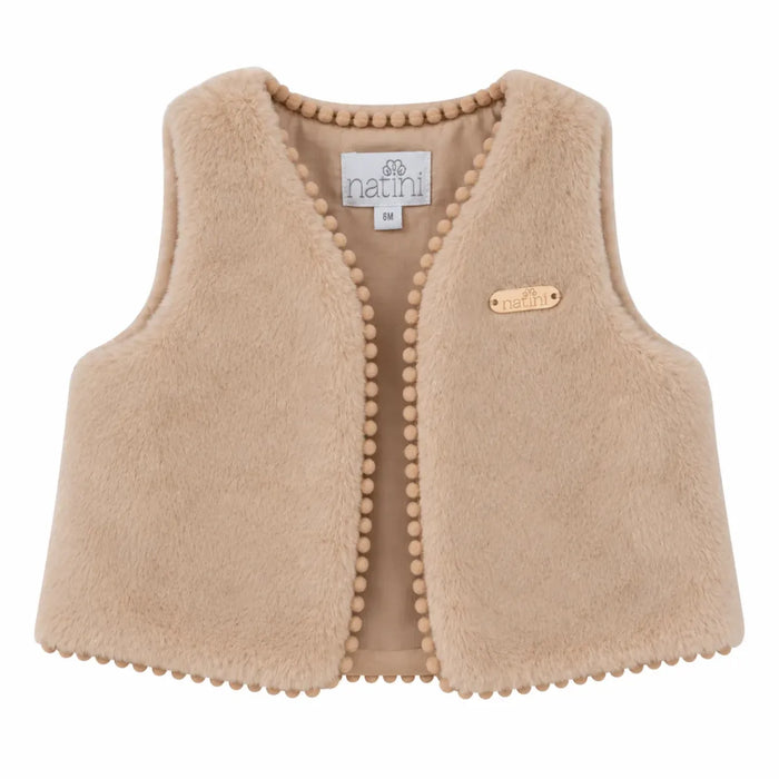 Natini - Gilet Fur Dotty - Beige