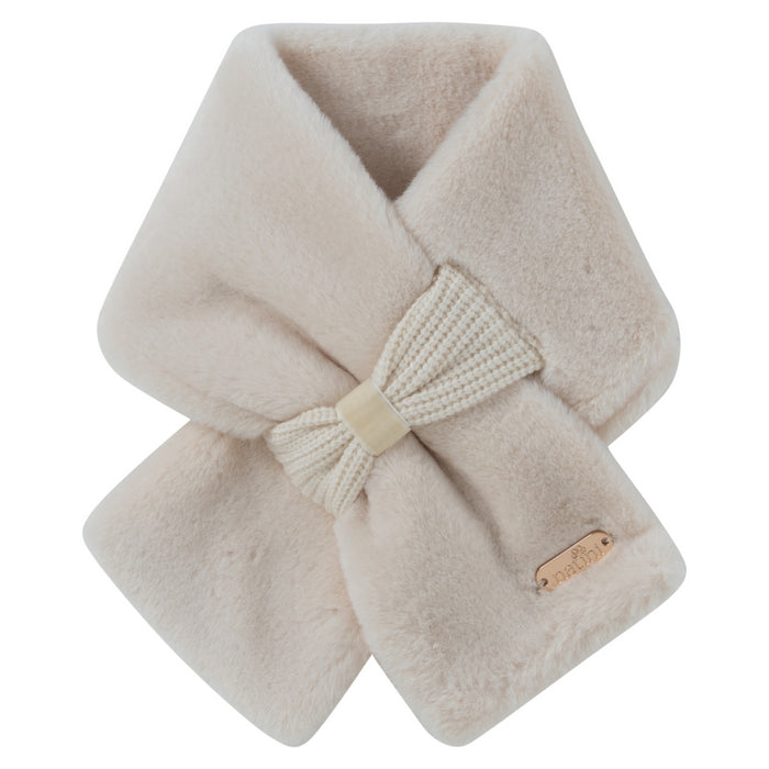 Natini - Scarf fur bow - Cream