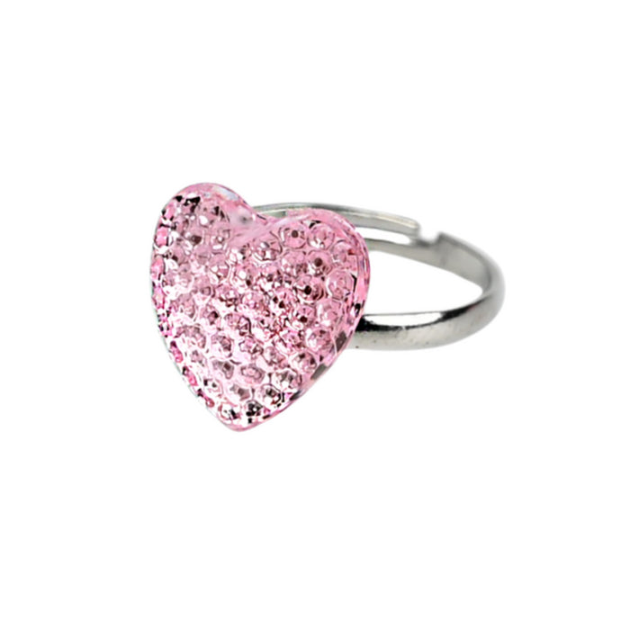 Busy Lizzie - Ring - Rhinestone - Sparkle - Heart pink