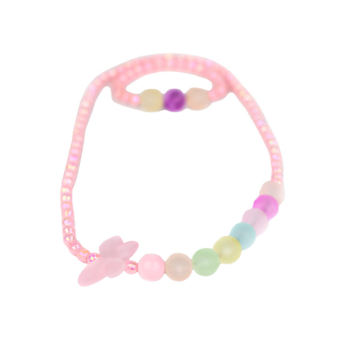 Busy Lizzie - Set - Necklace / bracelet - Butterfly - Pink