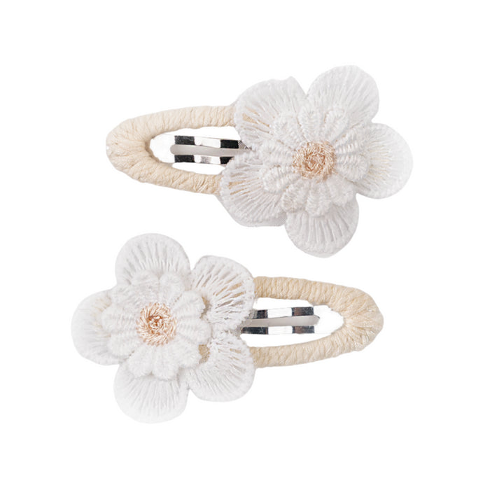 Busy Lizzie - Snap hair clip - Flower - Beige