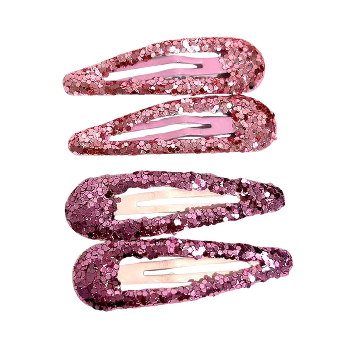 Busy Lizzie - Snap hair clips - Glitter pink/purple