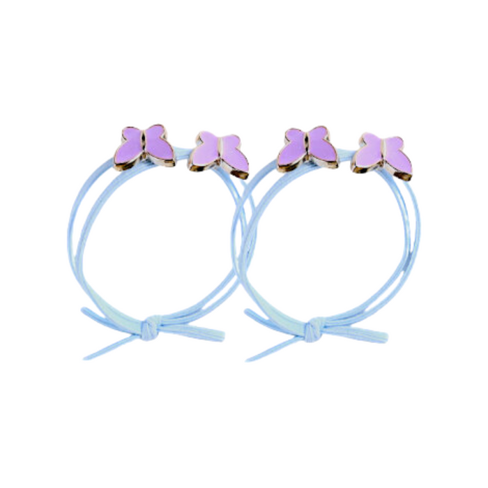 Busy Lizzie - Elastic - Vlinder - Blauw (2 stuks)