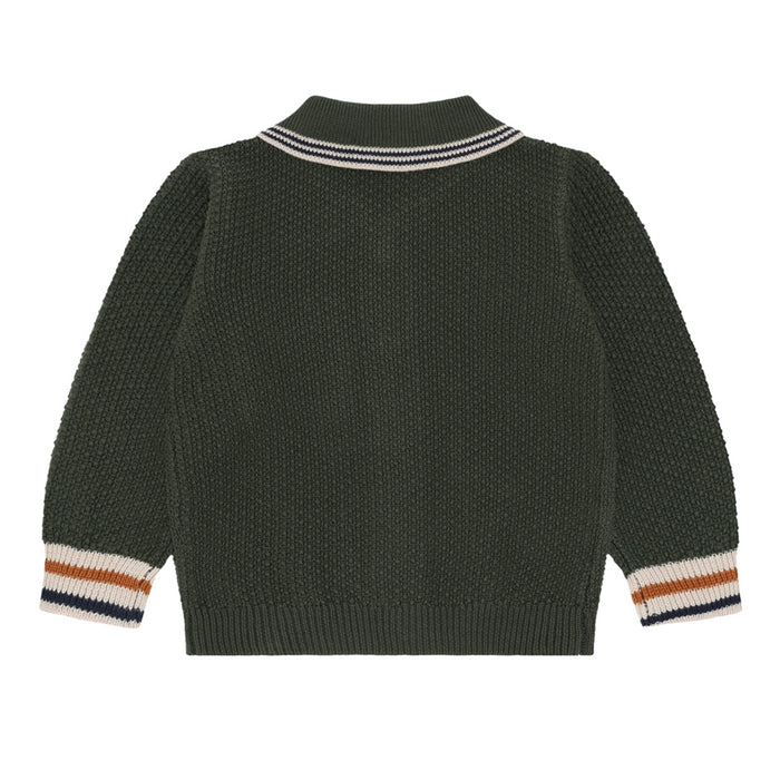 Hust and Claire - Charli polo cardigan - Deep Ivy