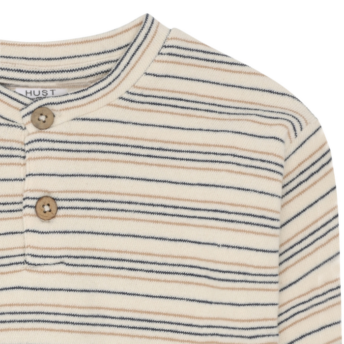 Hust and Claire - Sigurt Fine striped knit - Snow White