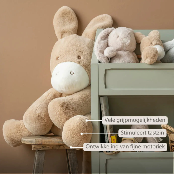 Nattou - LouLou knuffel ezel (60cm) - Karamel